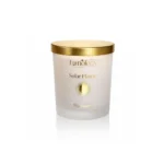 Solar Flame beeswax candle burning with a soft flame