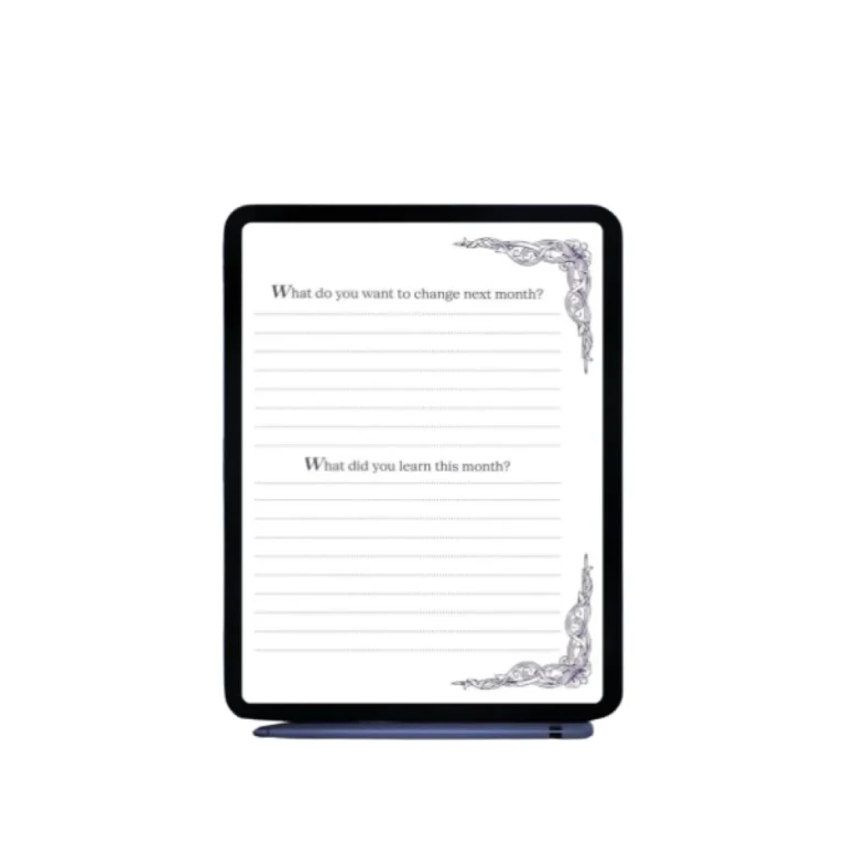 Inside pages of the Lunology 2026 digital planner